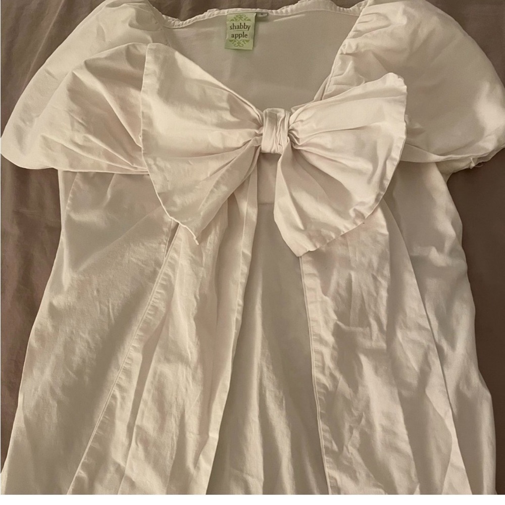 Shabby Apple White Bow-Front Dress